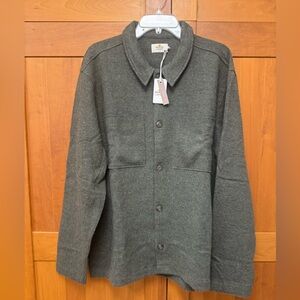 Marine Layer Men’s Olive Green Button-Up Shirt Jacket 100% wool NEW $198 Large